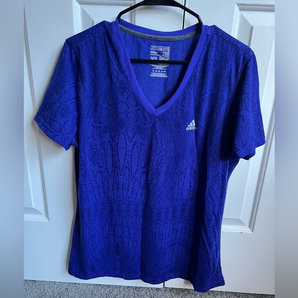 Adidas Women's Short Sleeve Blue Tee